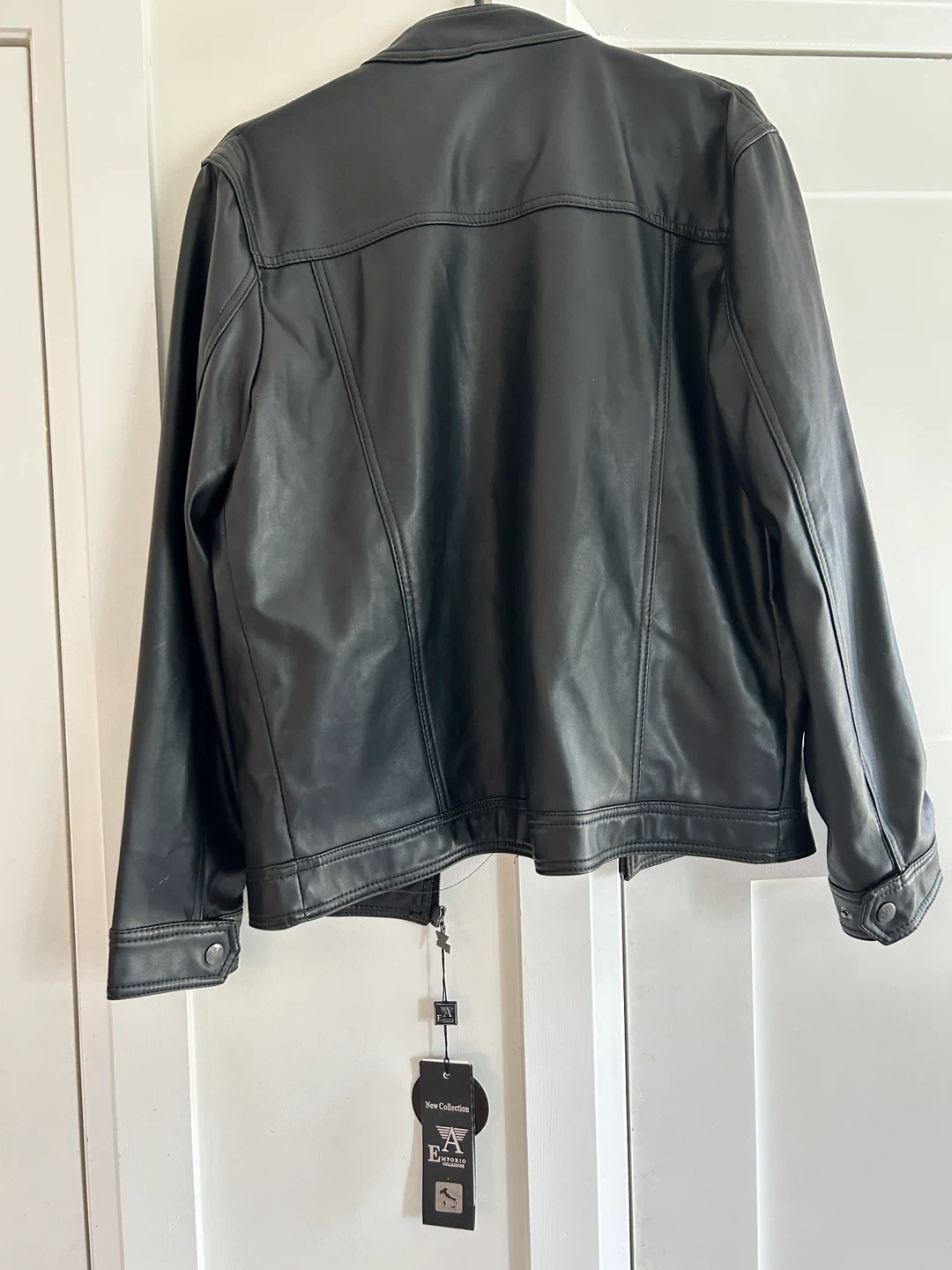 Emporio Collezione Black Faux Leather Jacket - Size M - photo 3