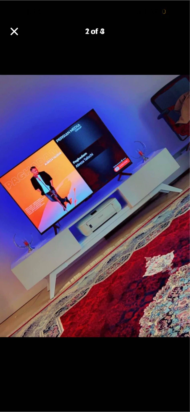 White TV Stand with Storage - photo 3