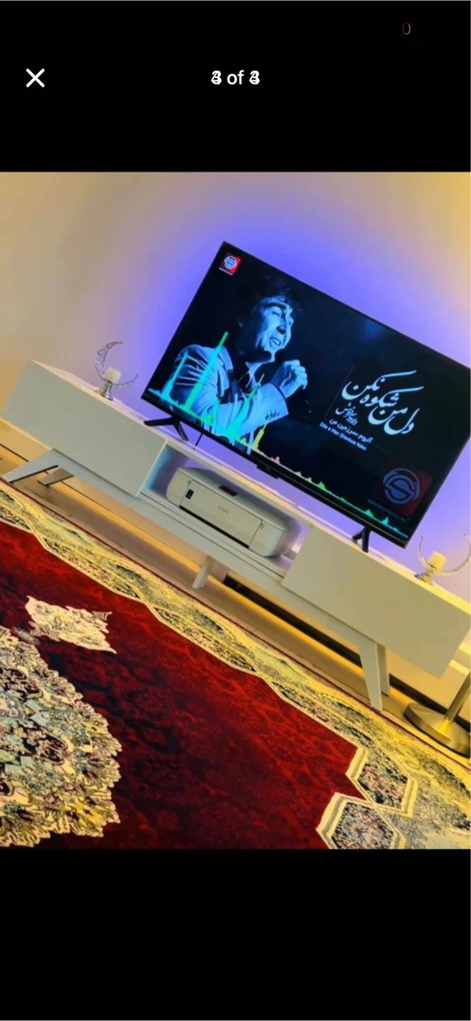 White TV Stand with Storage - photo 4