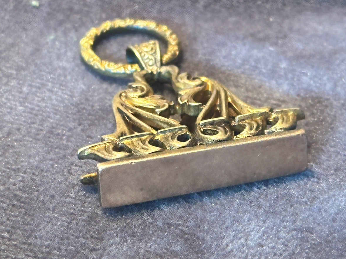 Victorian Gold Filled Watch Fob Blank Wax Seal - photo 2