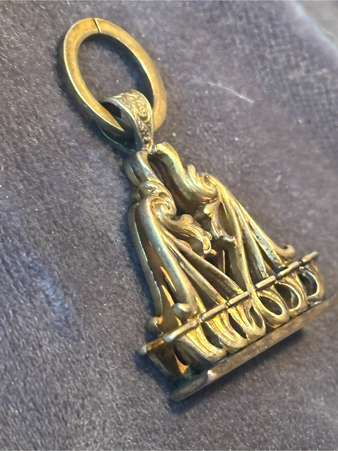 Victorian Gold Filled Watch Fob Blank Wax Seal - photo 4