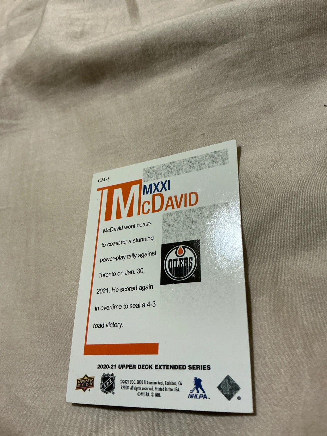 2020-21 Upper Deck Extended Series McDavid Hockey Card - photo 2