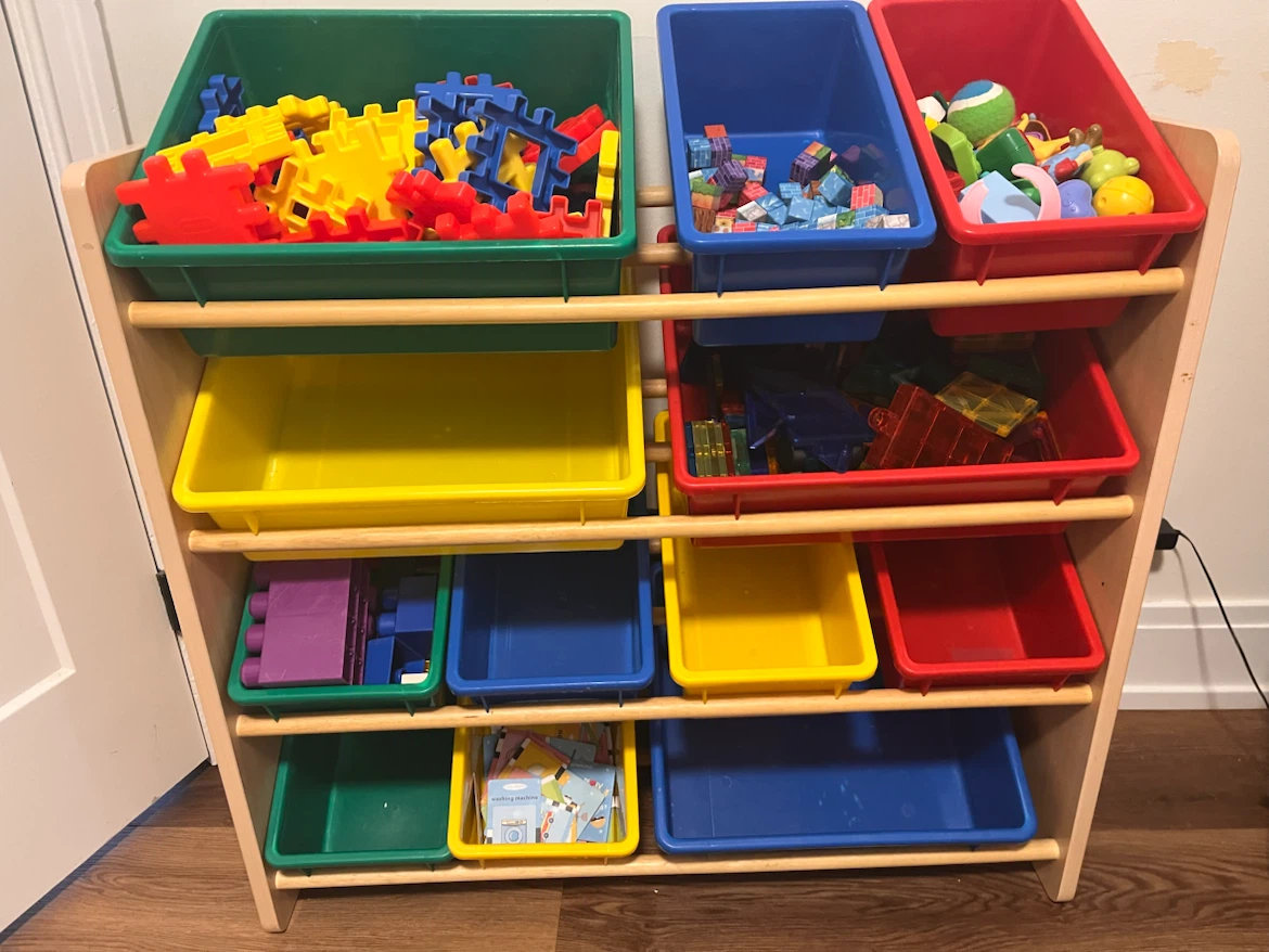 Wooden Toy Organizer with Bins - photo 2
