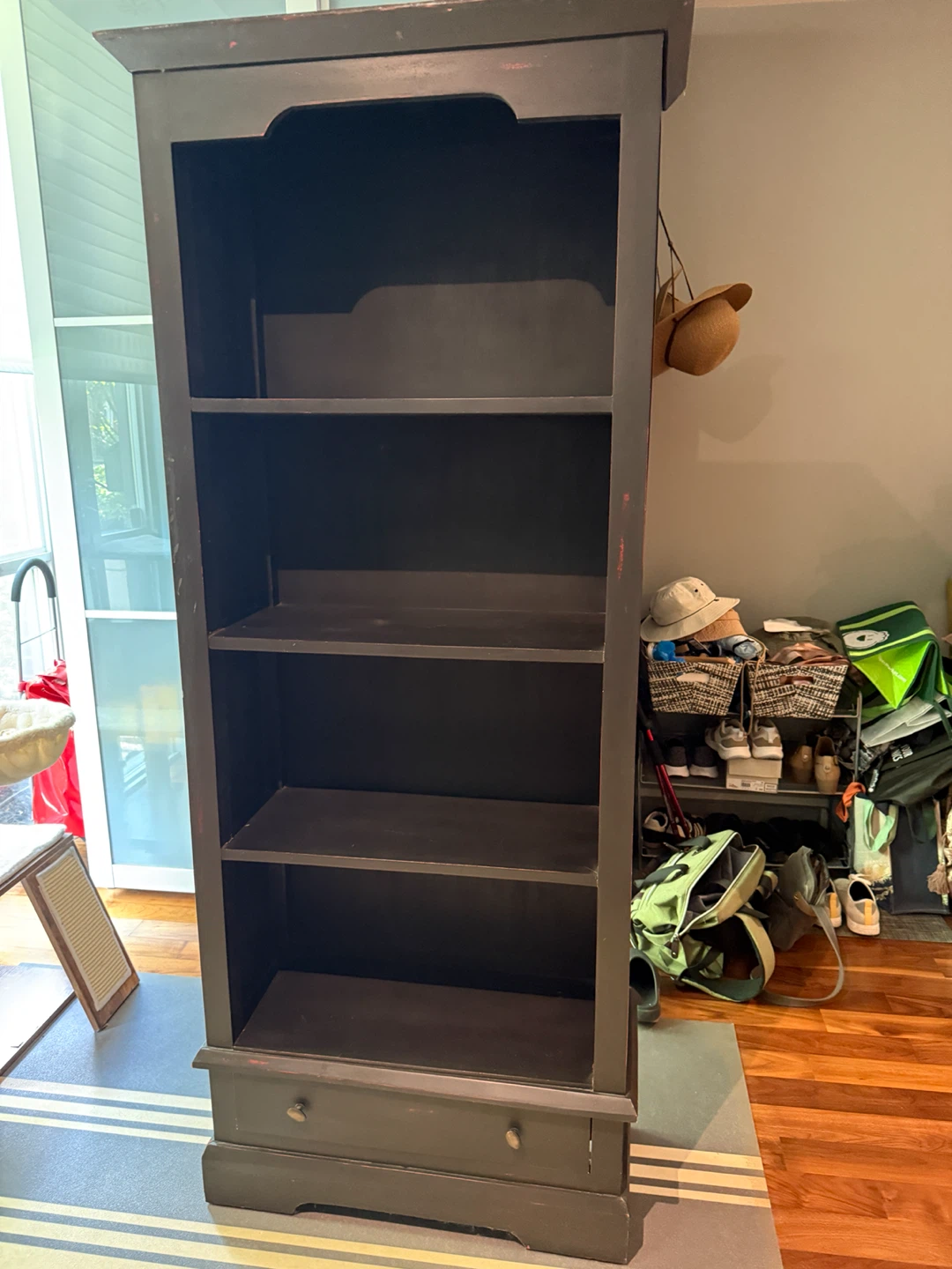 Dark Brown Bookshelf with Drawer