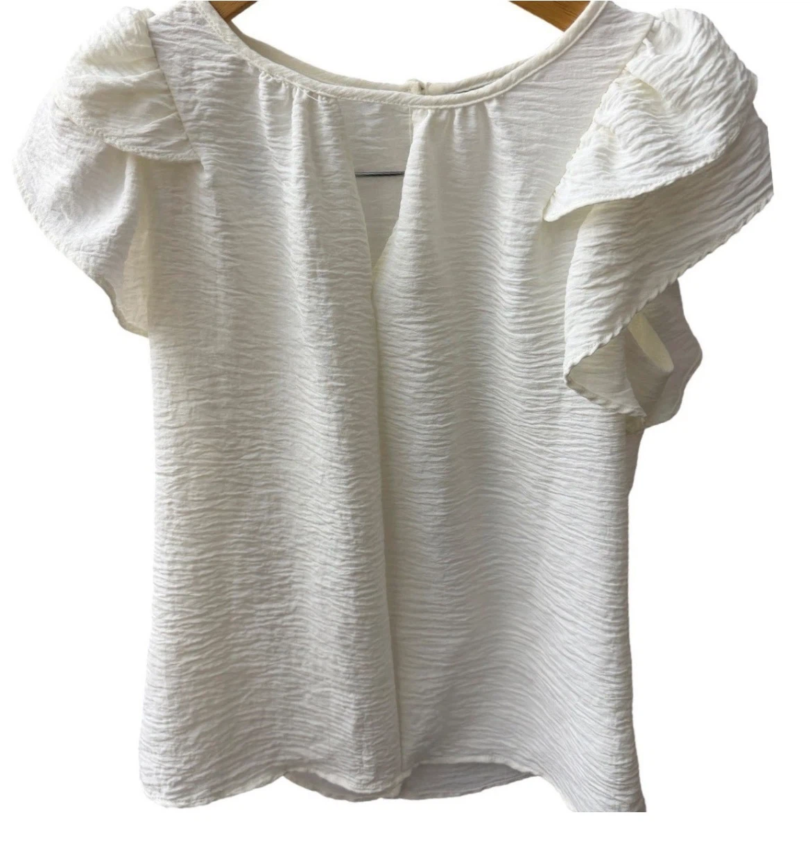 SO Goods for Life White Ruffle Sleeve Top XS - photo 2