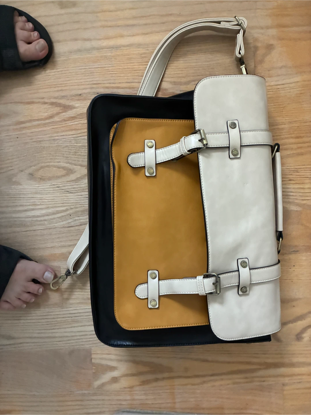 Fashion Satchel Bag - Black, Tan, Cream - photo 3