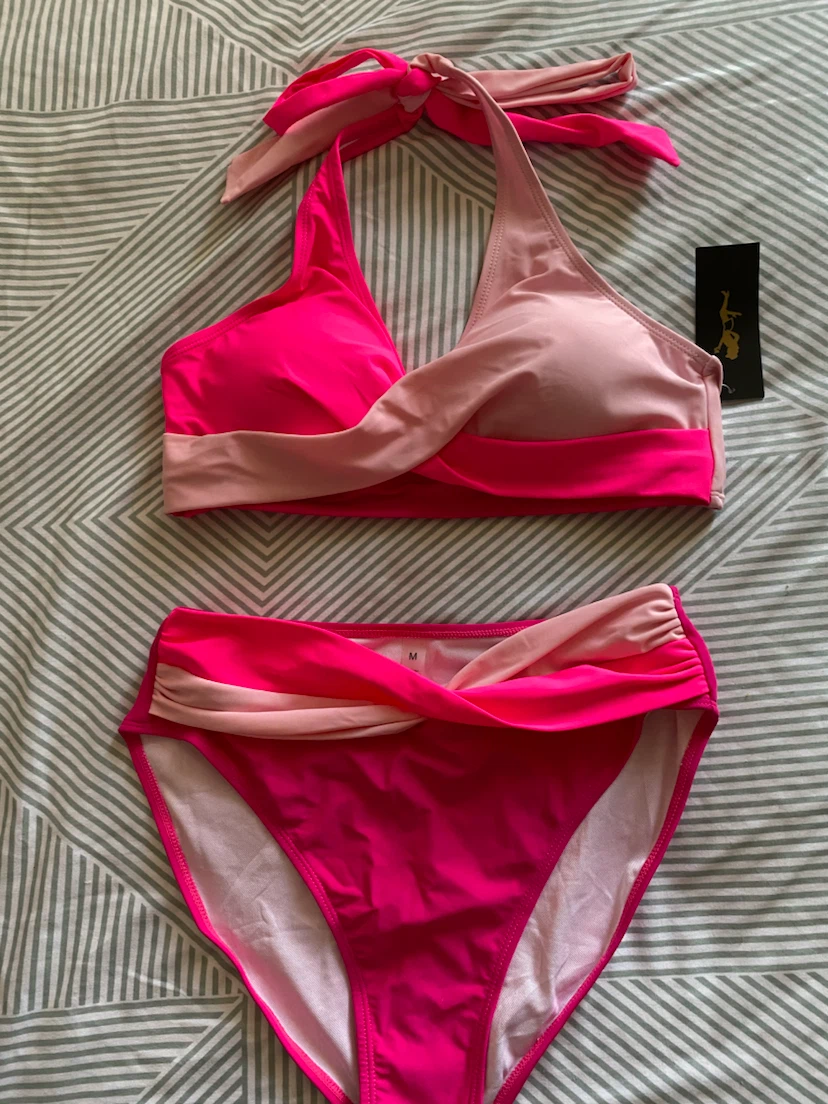 Colour Block Halter Bikini - Size M