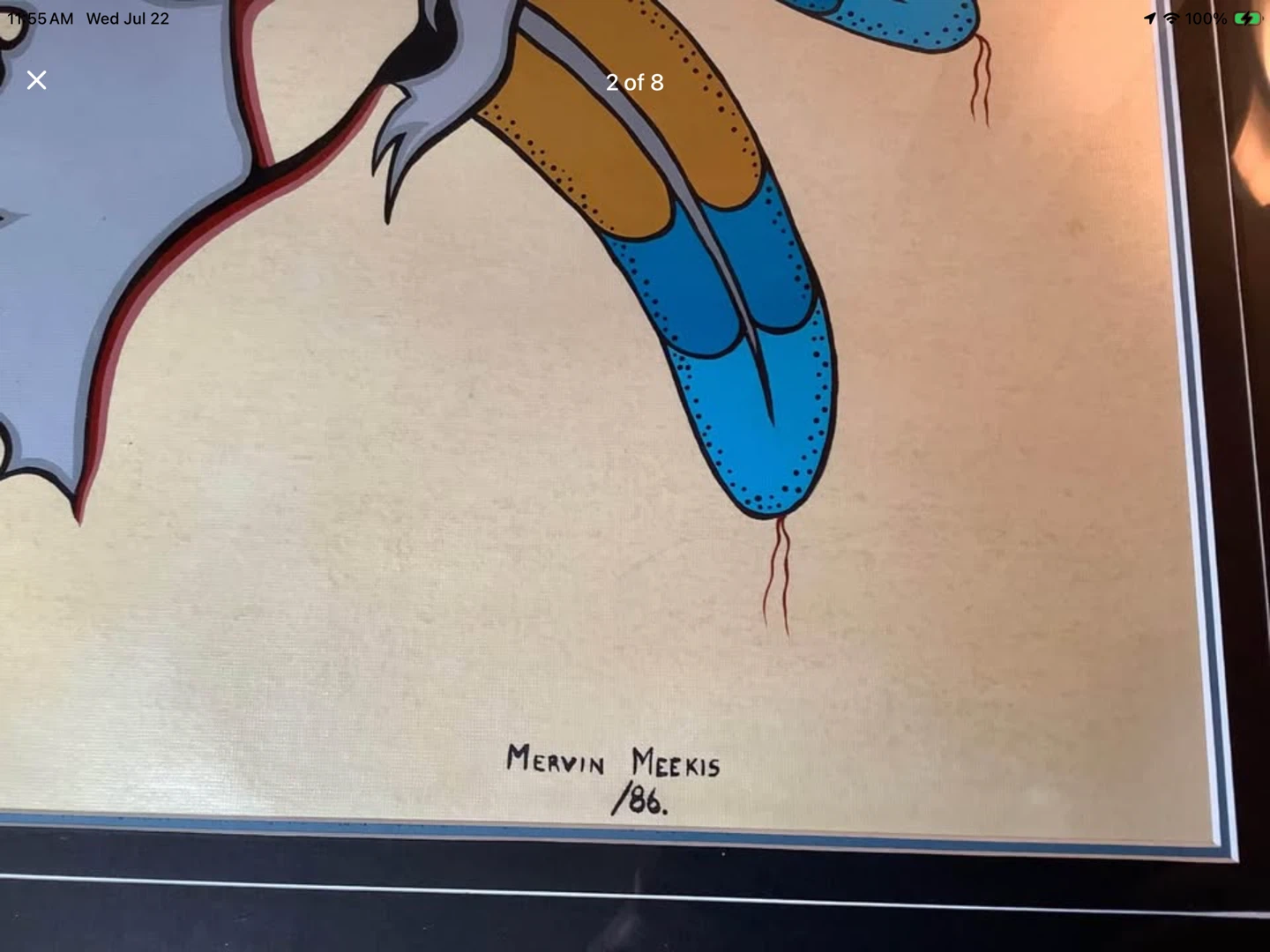 Vt Acrylic Ptg by First Nations Oji-Cree Artist Mervin Meekis 🐞 - photo 2