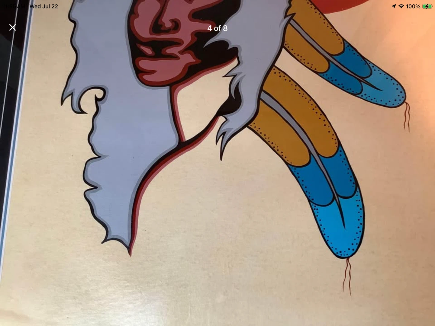 Vt Acrylic Ptg by First Nations Oji-Cree Artist Mervin Meekis 🐞 - photo 4