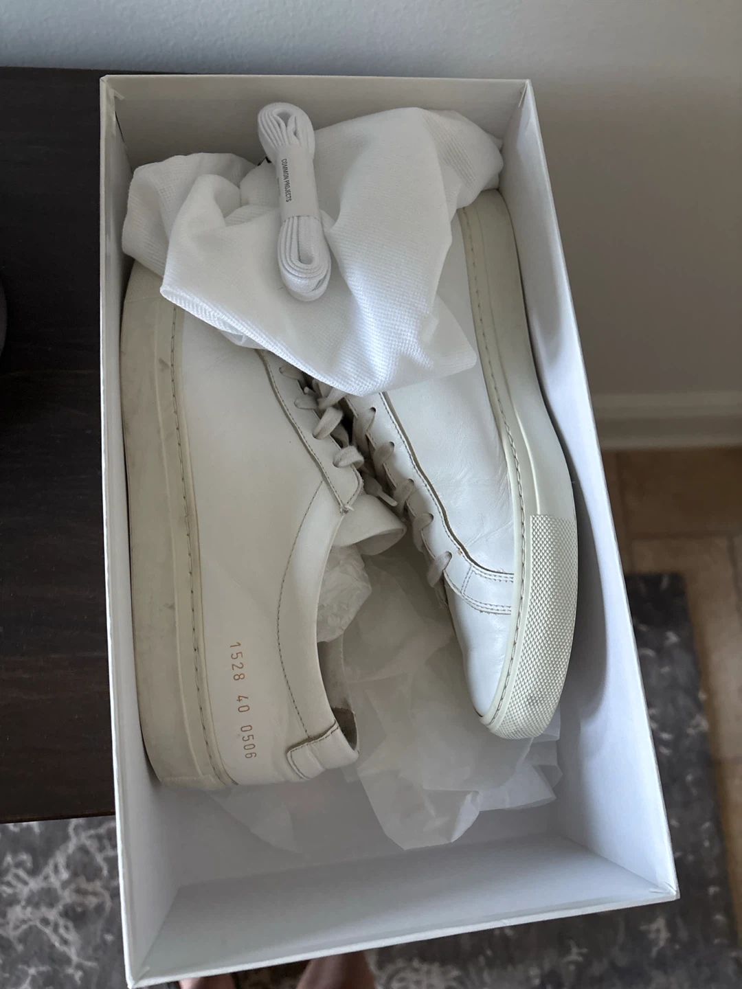 MENS SIZE 7 Common Projects Original Achilles Low White Sneakers