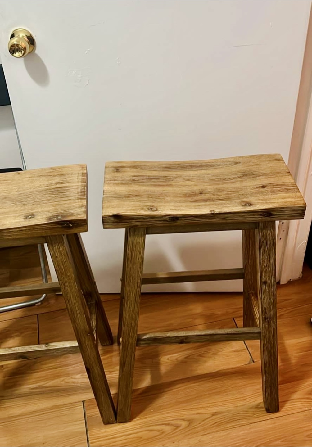 Rustic Wooden Bar Stools (Set of 2) - photo 2