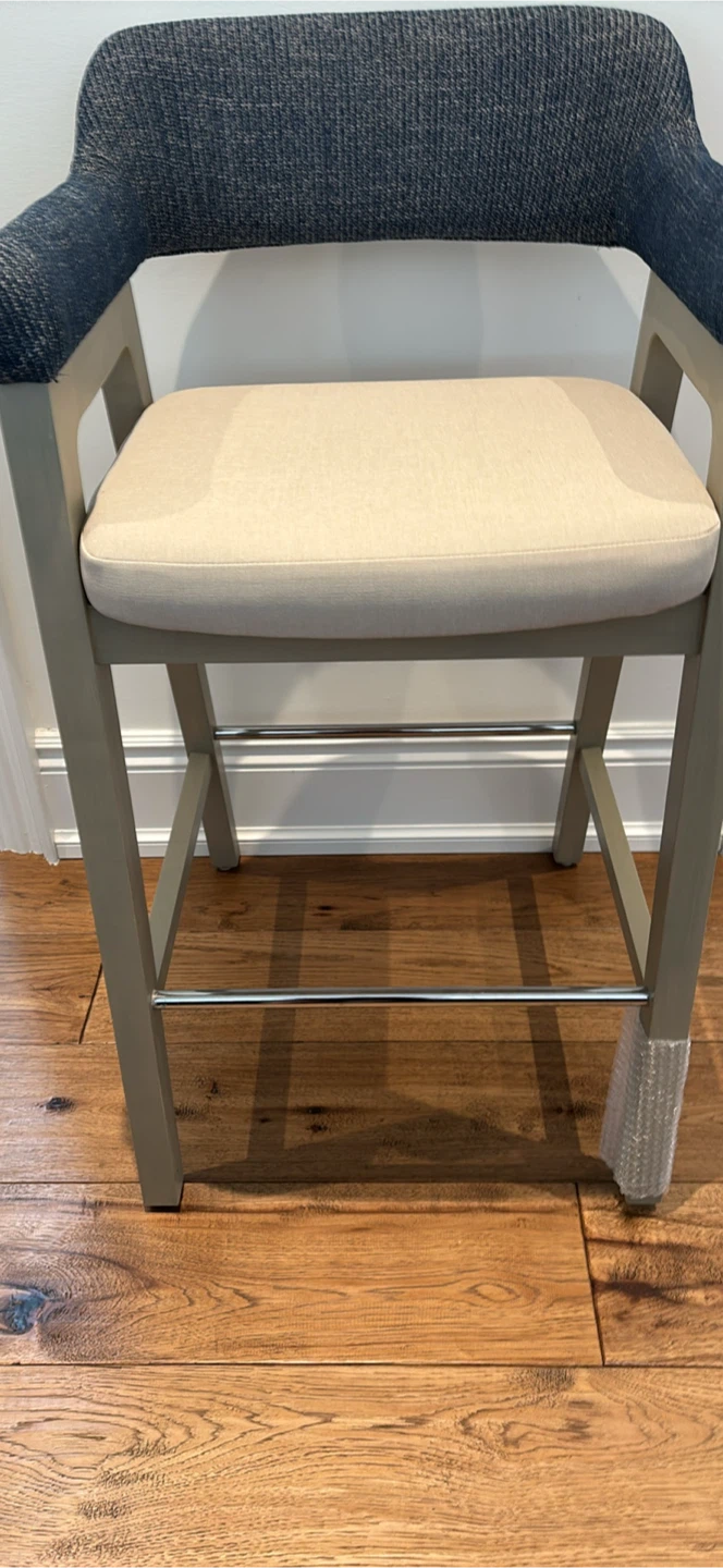 2 NEW Stools  Upholstered Back and Seat seat height 30” - photo 5