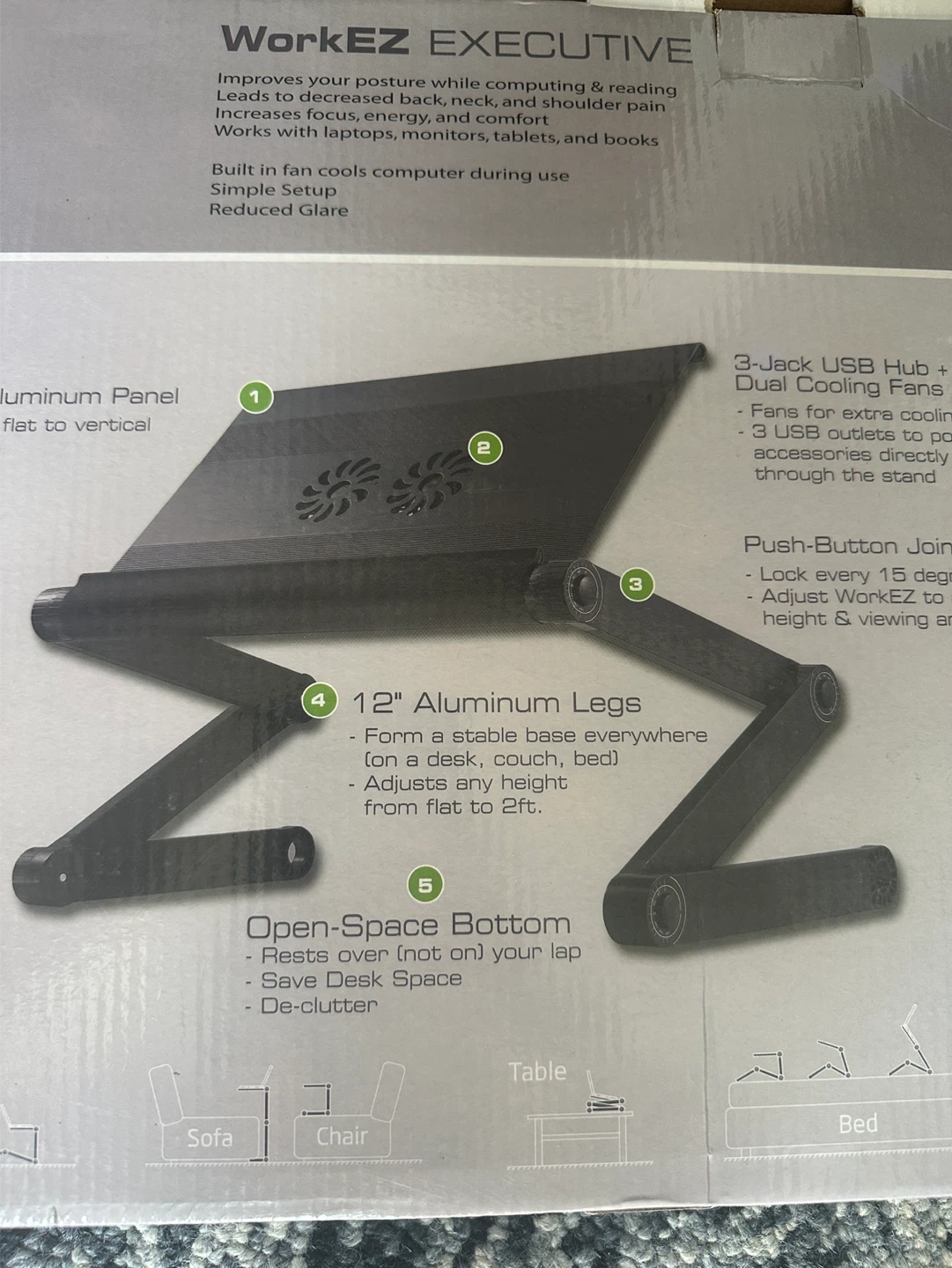 WORK EZ Ergonomic Adjustable Platform Laptop Stand