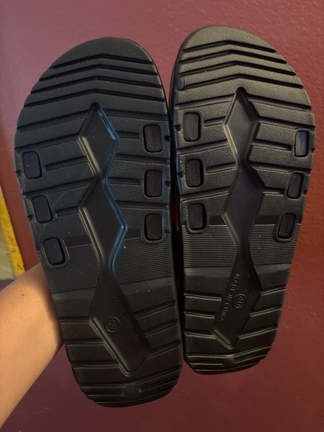New Black Slides with Red and Green Stripe - Size 40 - photo 5