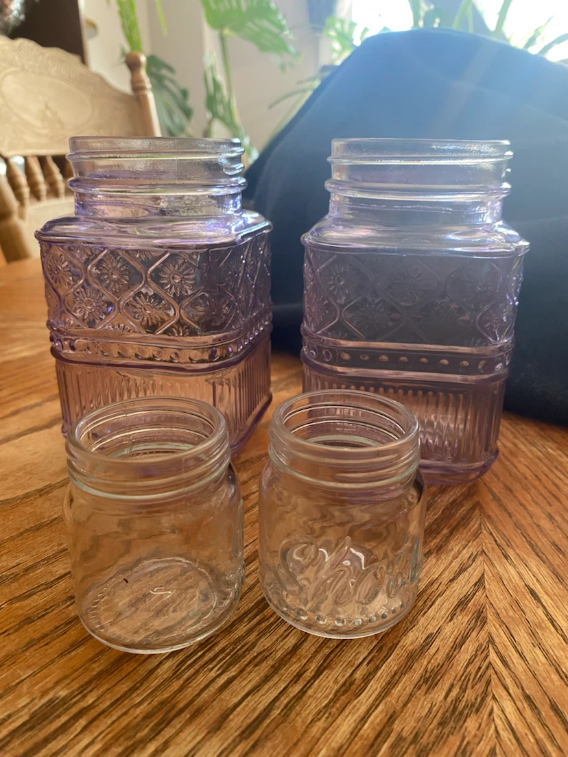 2 pairs of Decorative Glass Jars (4 total)