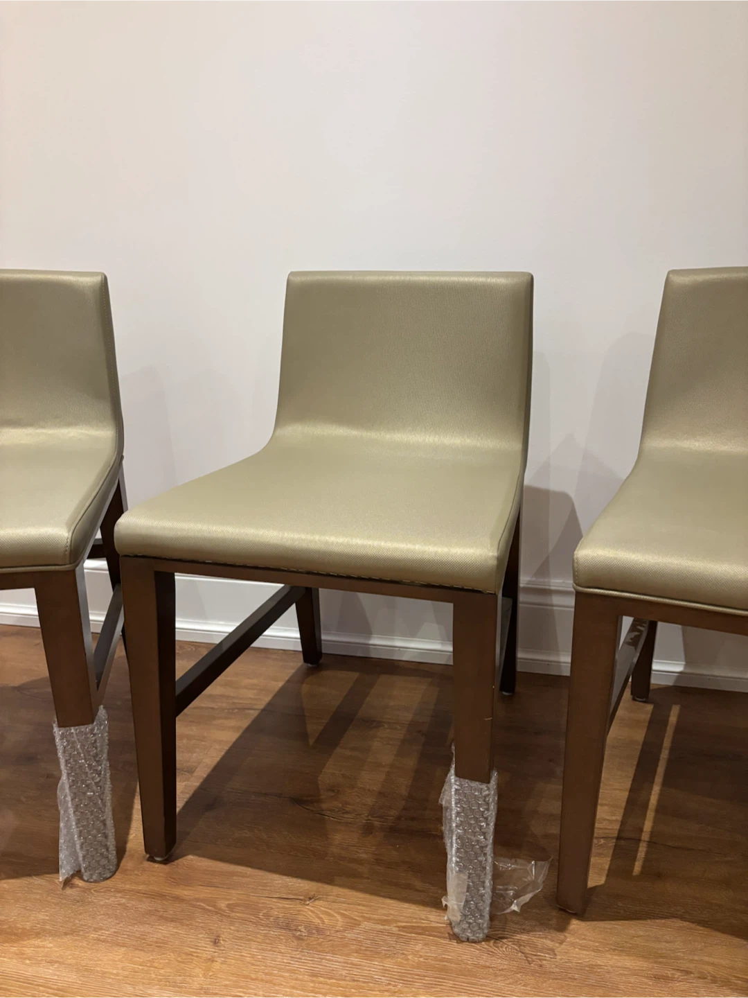 NEW Set of 3 Leather Bar Stools or can be used as chairs - photo 2