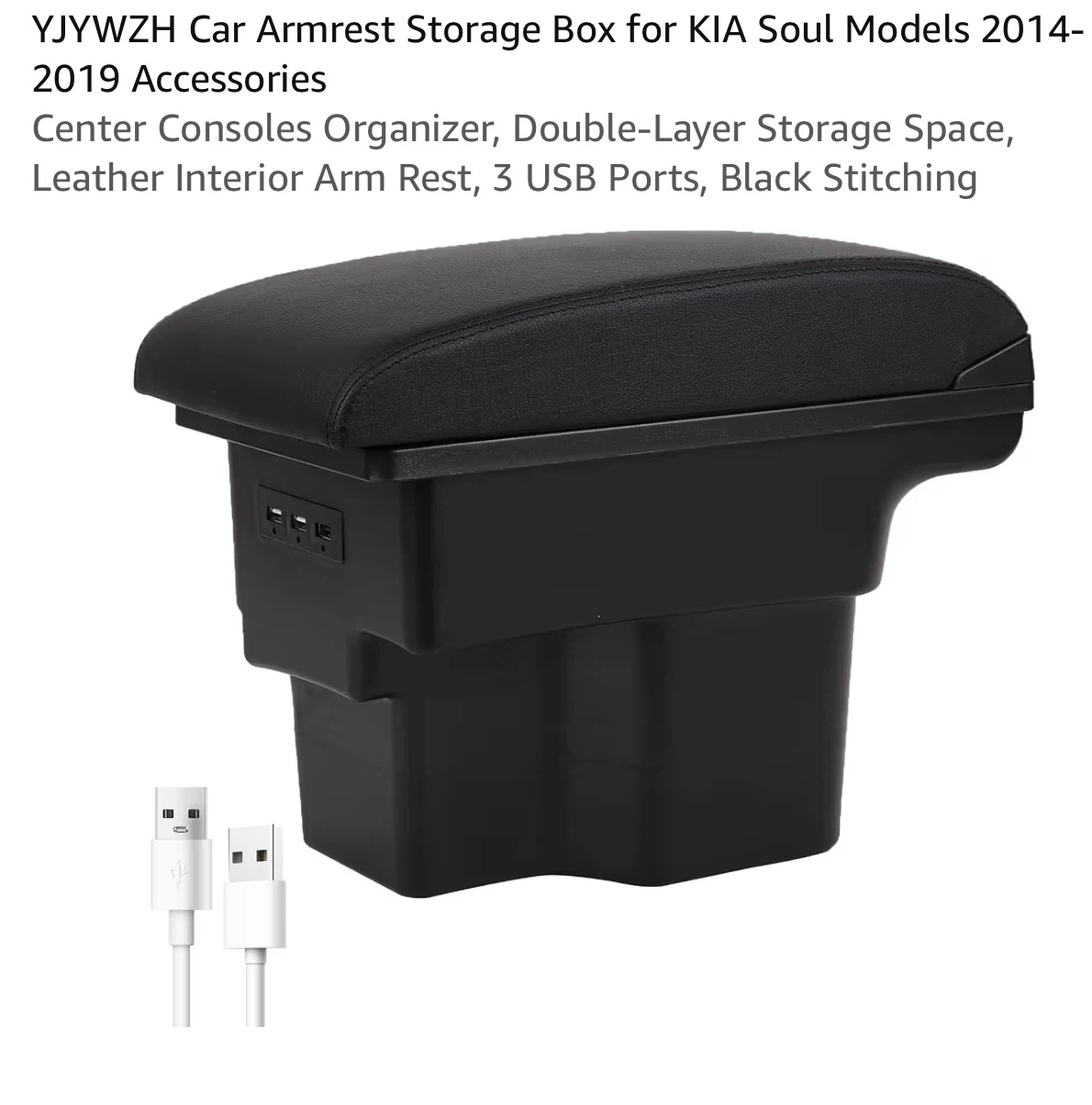 YJYWHZH Car Armrest Storage Box for KIA Soul 2014-2019