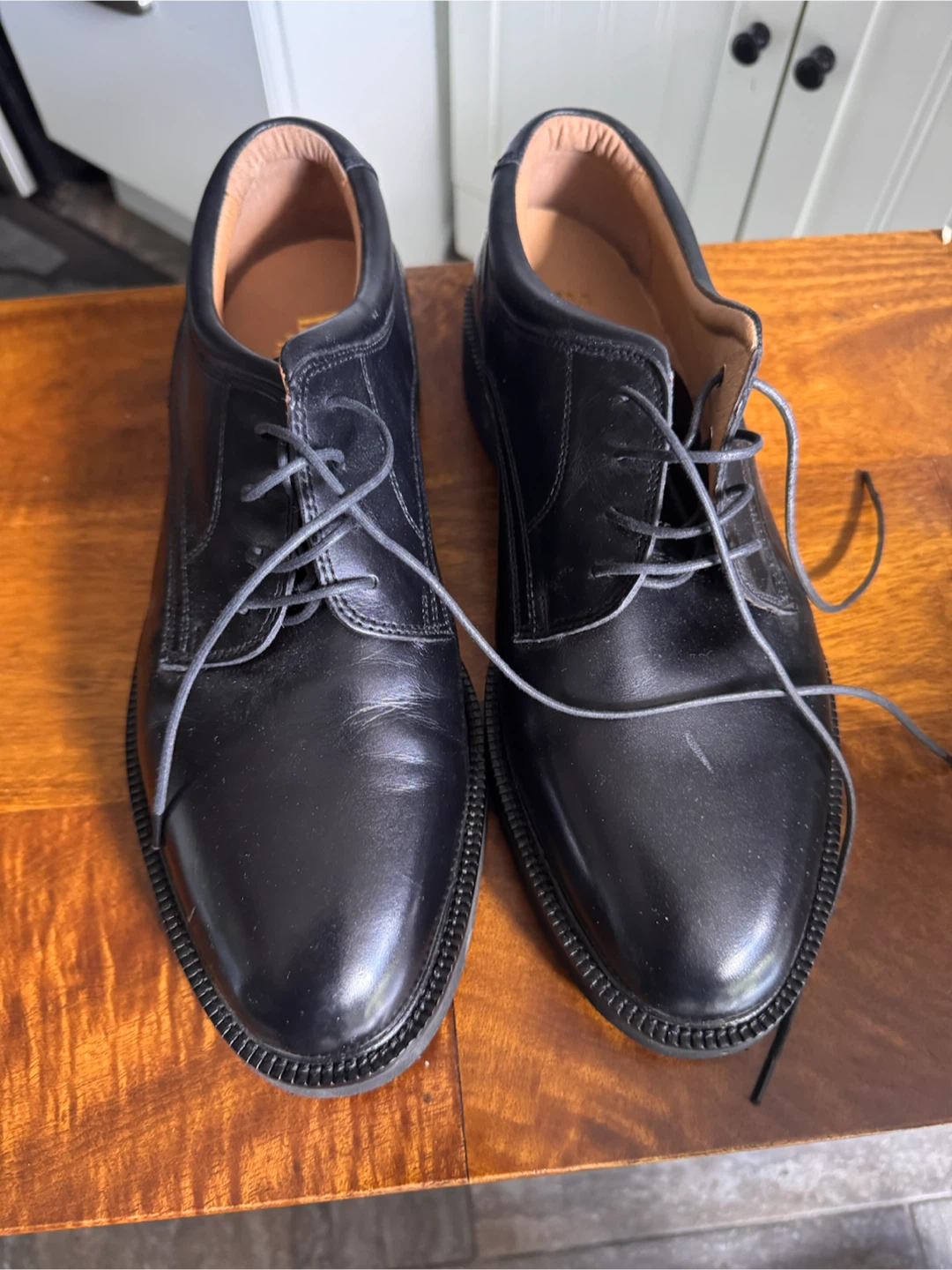 French Shriner Men's Black Leather Dress Shoes