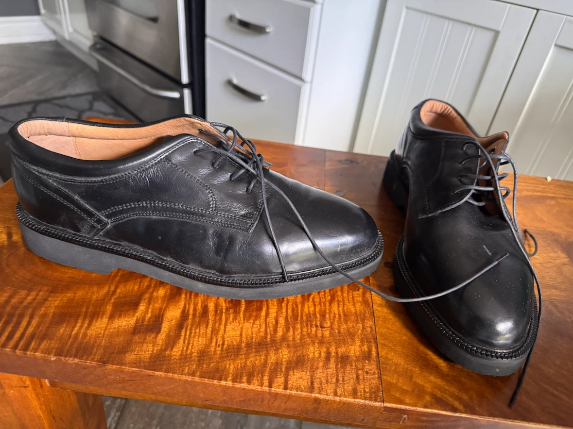 French Shriner Men's Black Leather Dress Shoes - photo 2