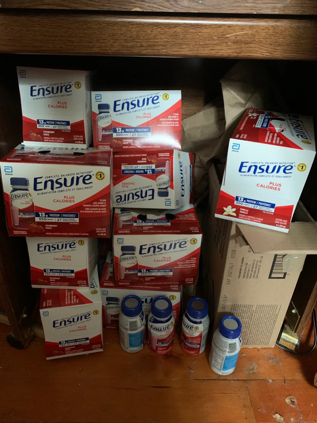 2 Cases of Strawberry Plus Calories Ensures.