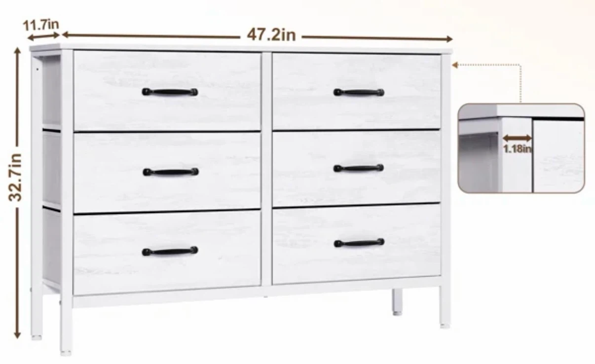 Scasso 6 Drawer Dresser– Bedroom Storage –( have 2) - photo 3