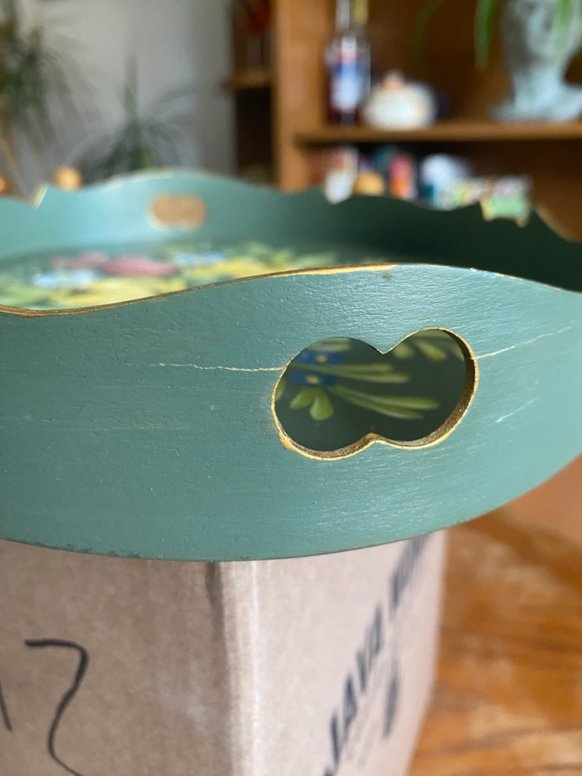 Hand-Painted Floral Toleware Tray - photo 4