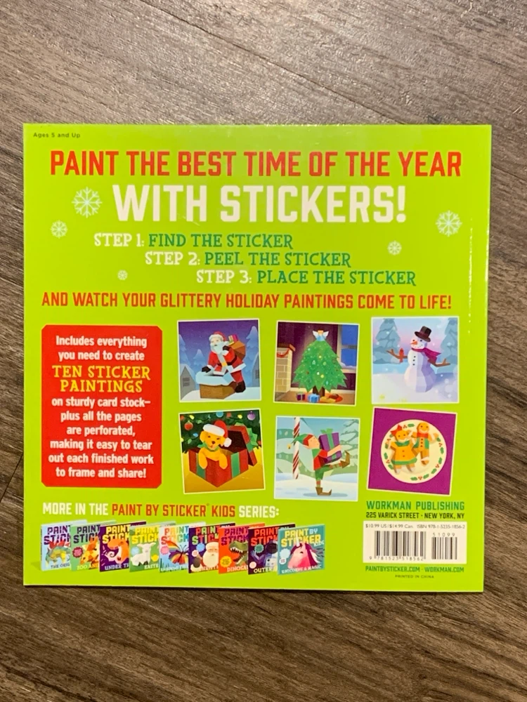 NEW BOOK Paint by Sticker Kids: Holly Jolly Christmas - photo 2
