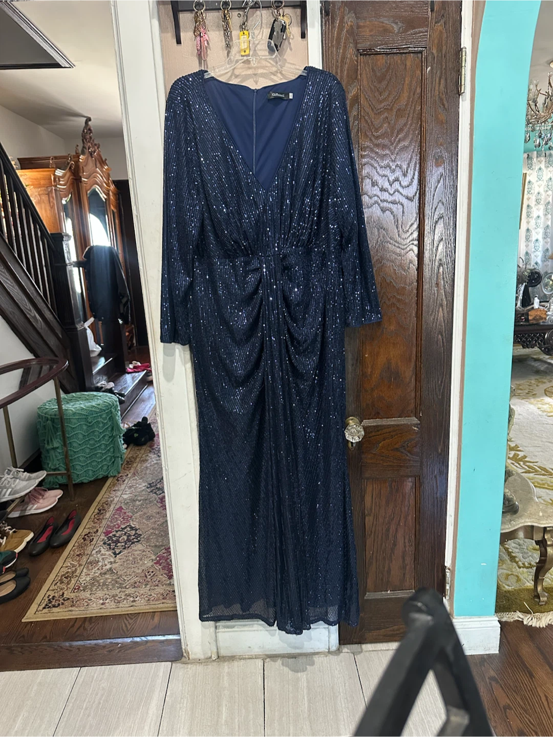 Giffniseti Navy Blue Sequin Dress