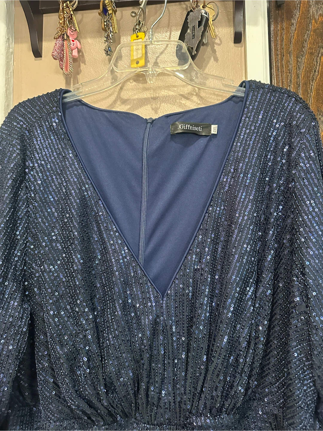 Giffniseti Navy Blue Sequin Dress - photo 3