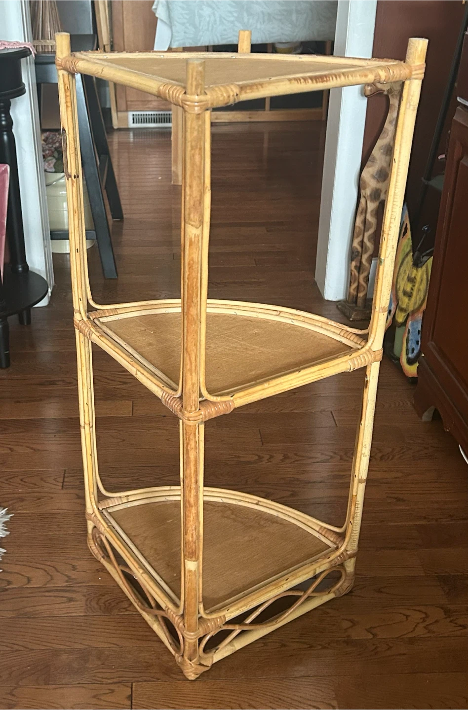 Rattan Corner Shelf Unit - photo 2