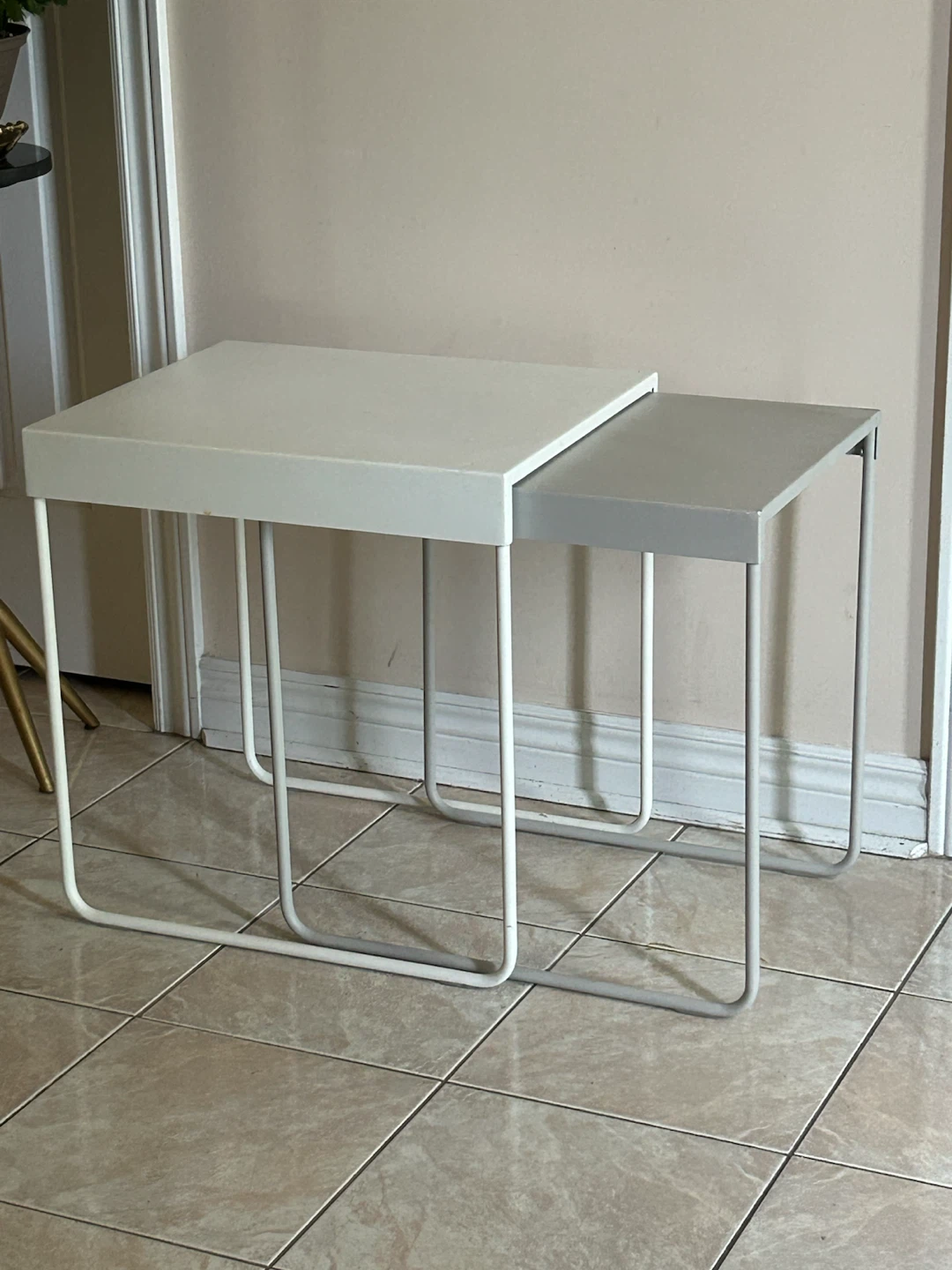 Nesting Side Tables - White and Grey