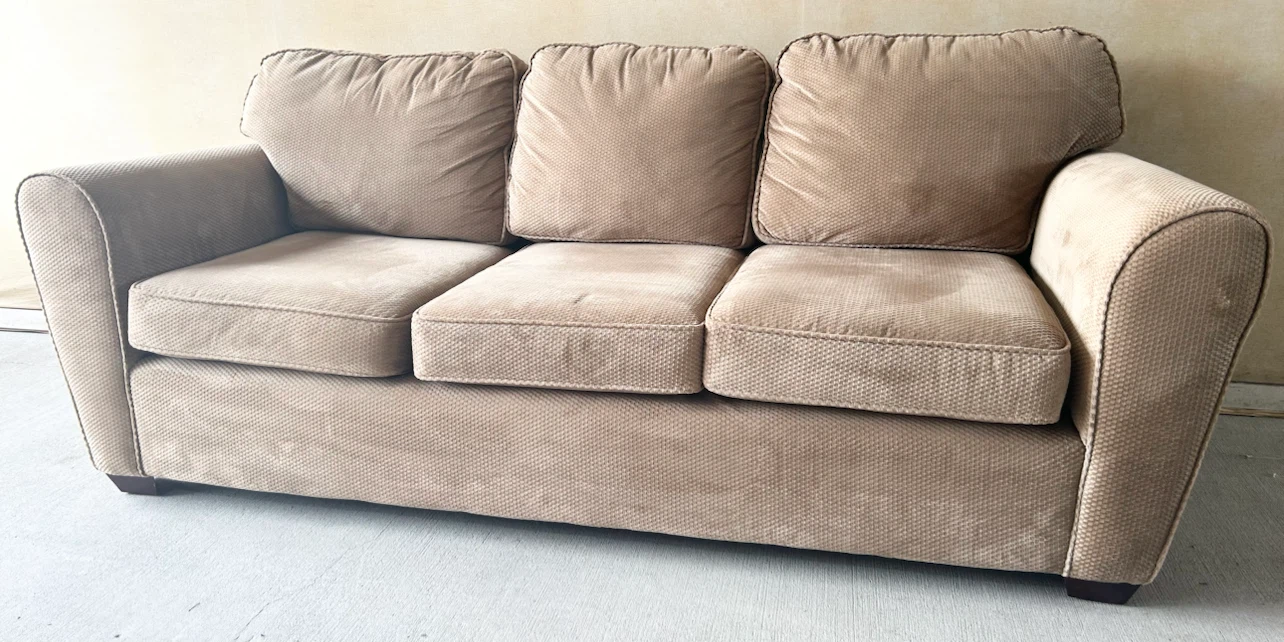 DELIVERY AVAILABLE! TAN FABRIC SOFA + CHAIR FOR $300! - photo 2