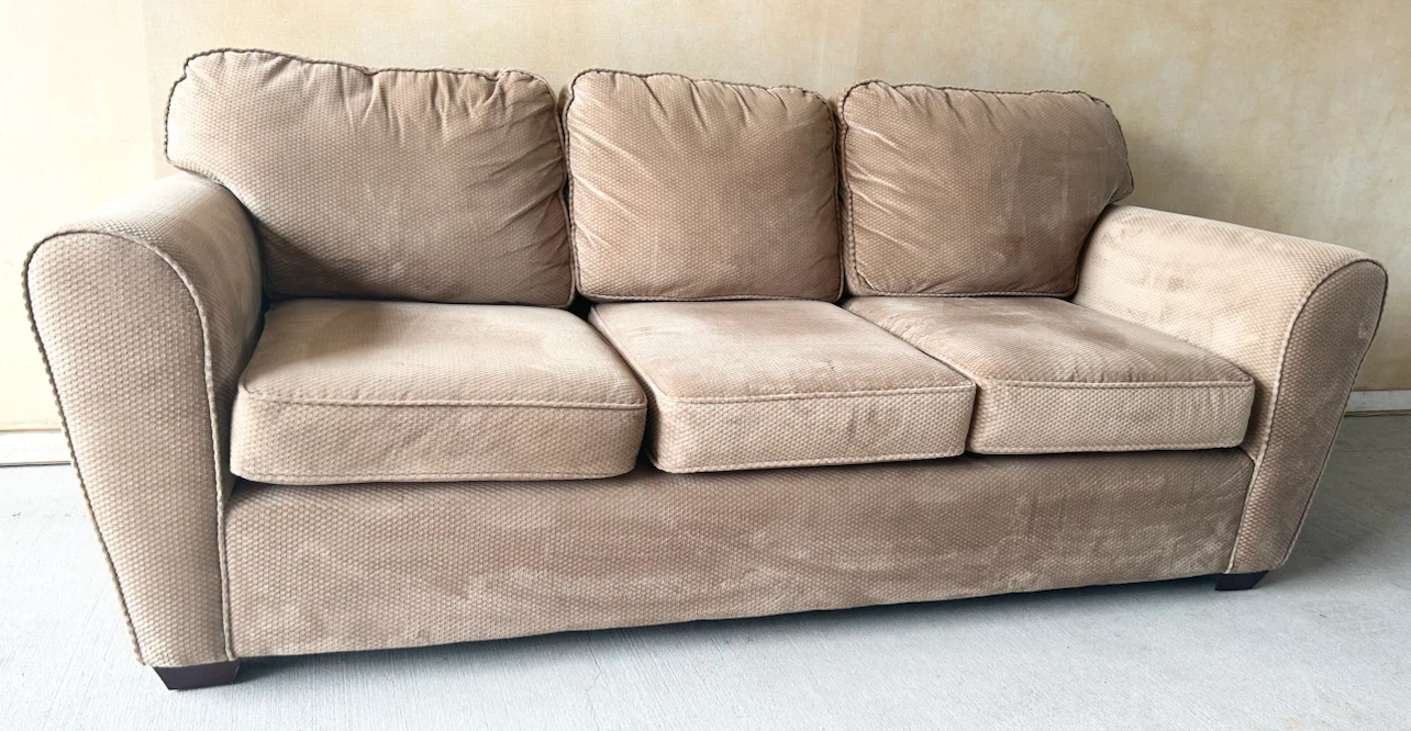 DELIVERY AVAILABLE! TAN FABRIC SOFA + CHAIR FOR $300! - photo 3