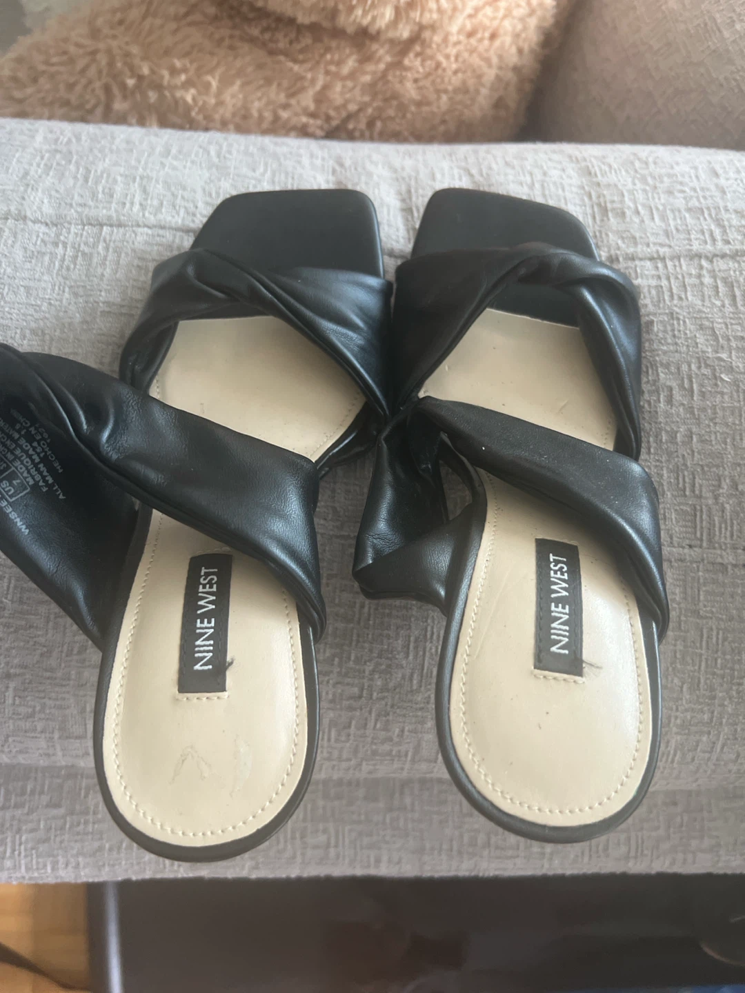 Nine West Black Twist Strap Heels - Size 7M