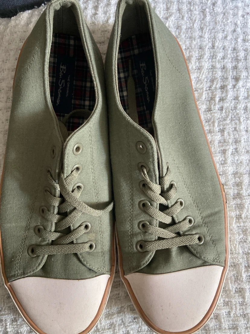 Ben Sherman Men's Olive Green Canvas Sneakers Size 9.5 - photo 2