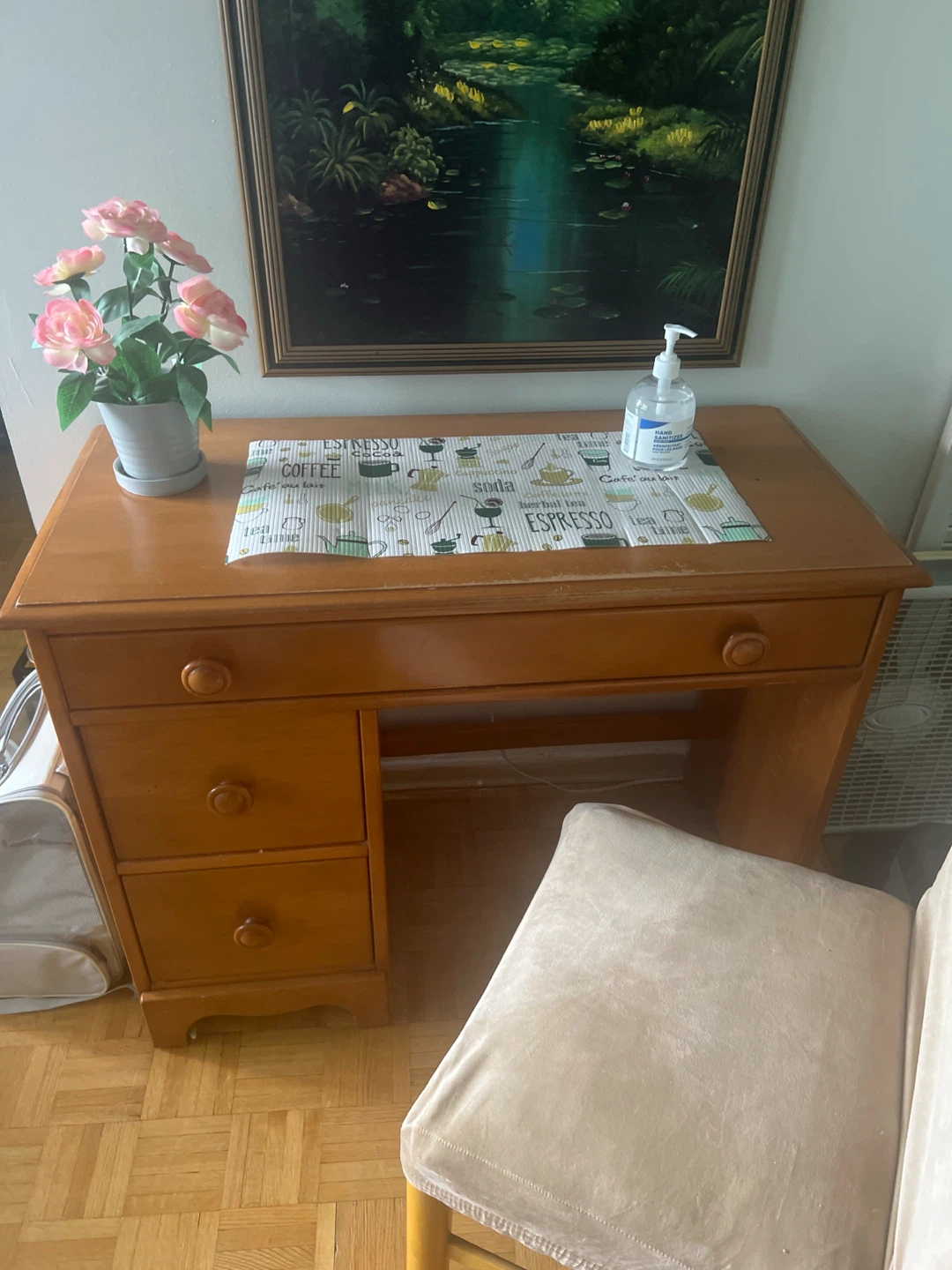 Wooden Desk with Drawers