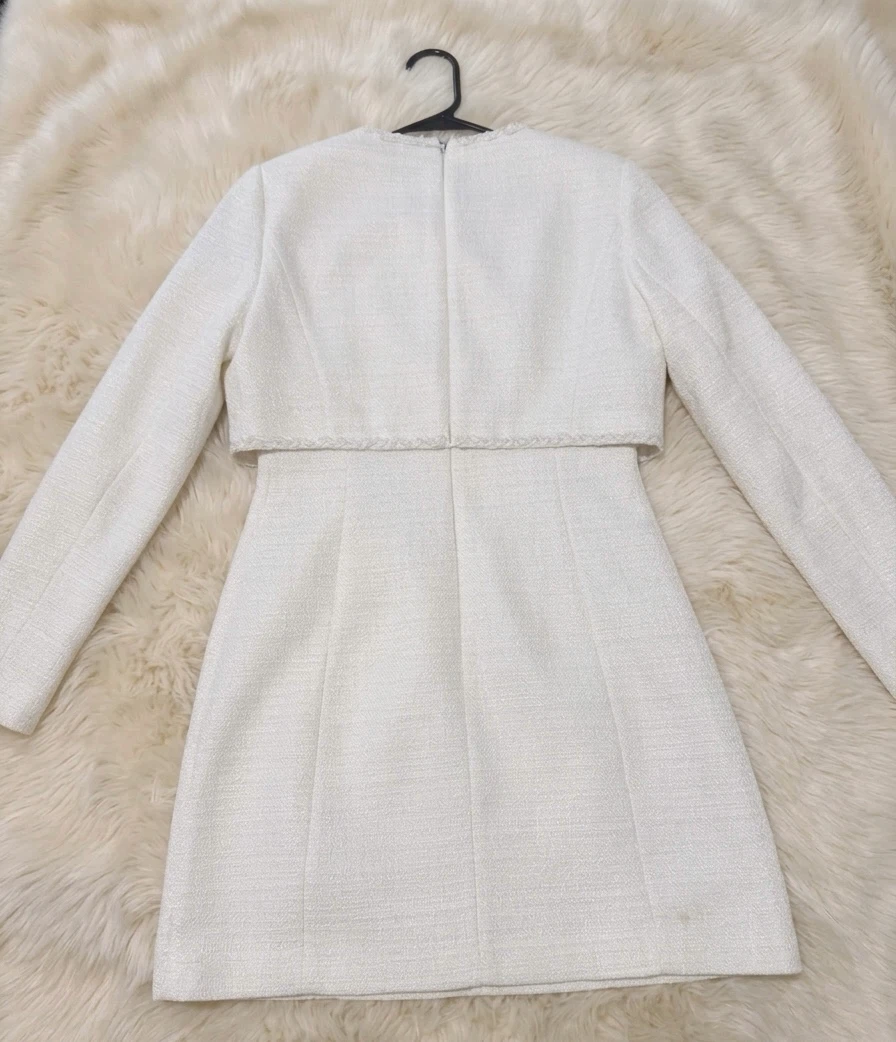 Roem White Tweed Dress with Bolero Jacket - photo 2