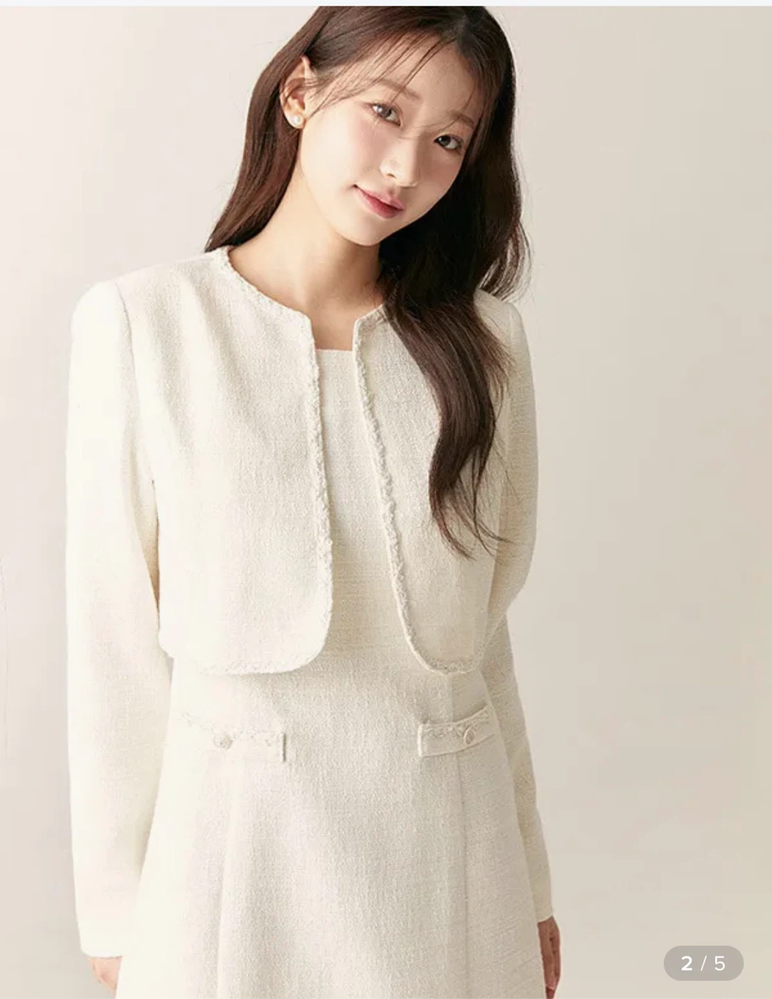 Roem White Tweed Dress with Bolero Jacket - photo 4
