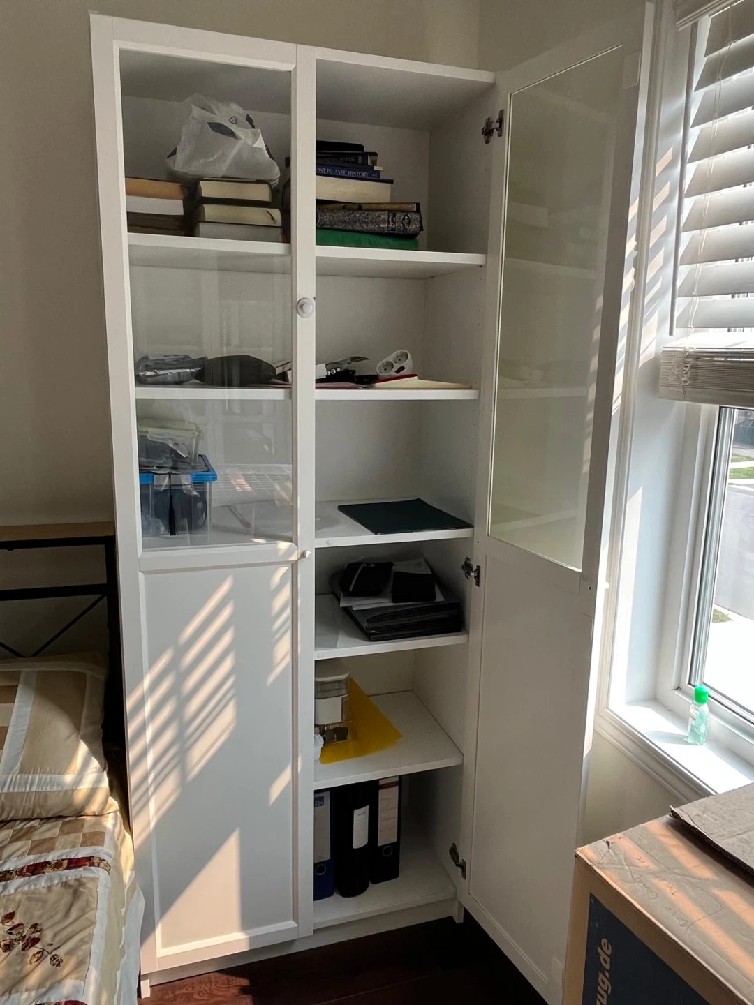 White IKEA Bookshelf with Glass Doors - photo 2