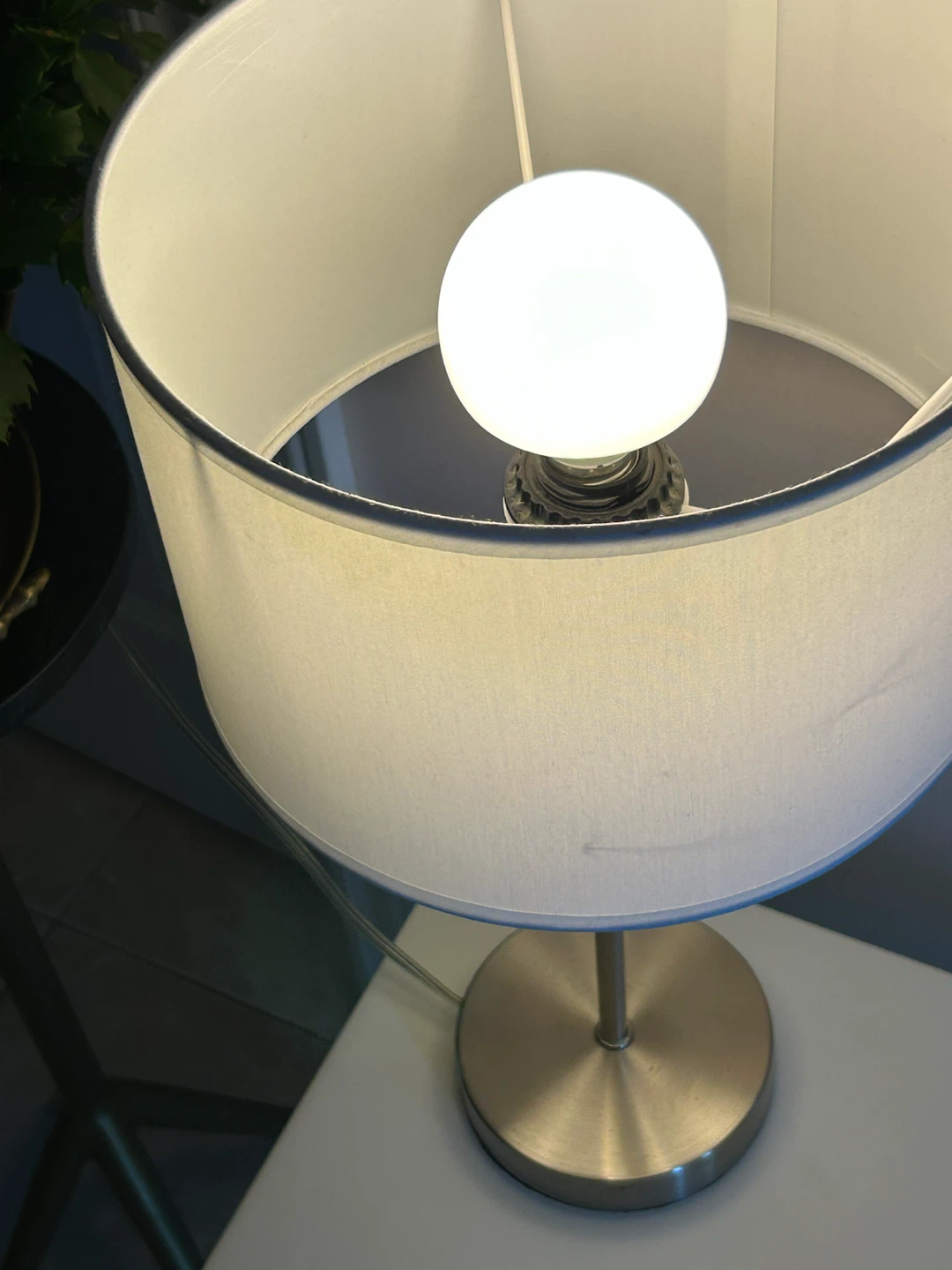Table Lamp with White Drum Shade - photo 4
