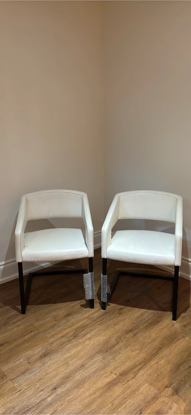 2 NEW MODERN WHITE  Armchair