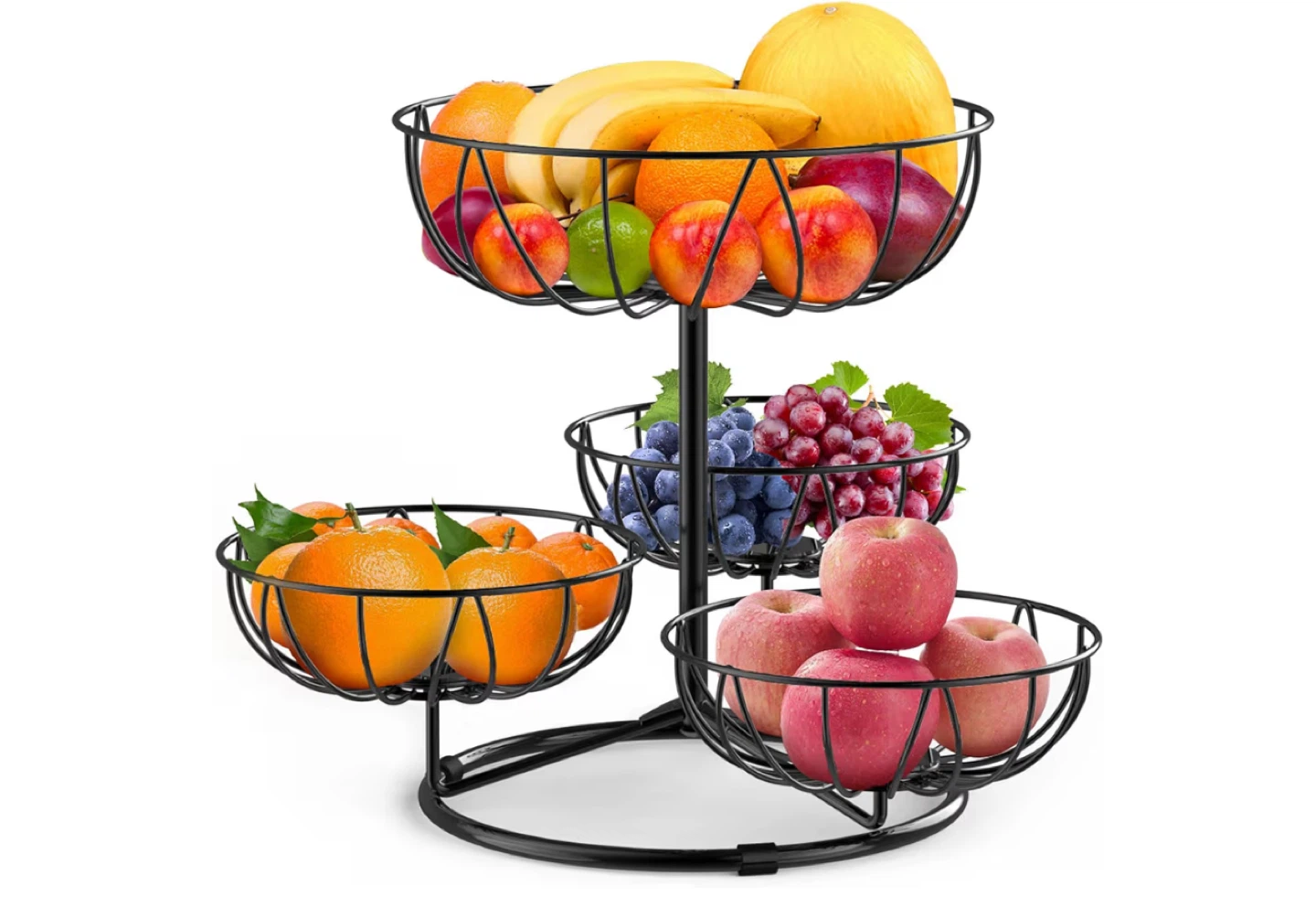 3-Tier Black Wire Fruit Basket