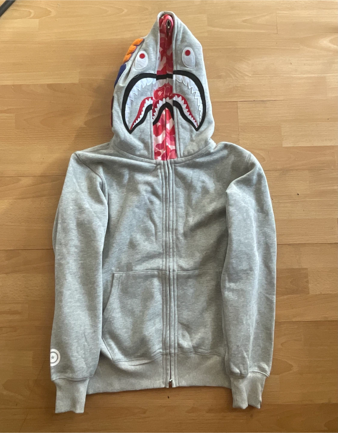 BAPE Shark Full Zip Hoodie Grey&Pink - photo 2