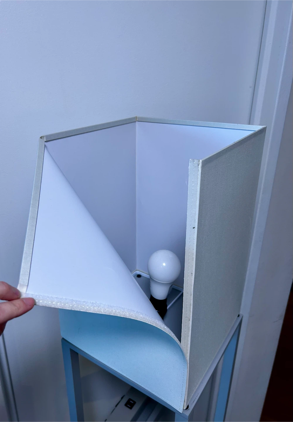 MOVING SALE Gray Floor Lamp with Shelves and Outlets - photo 5