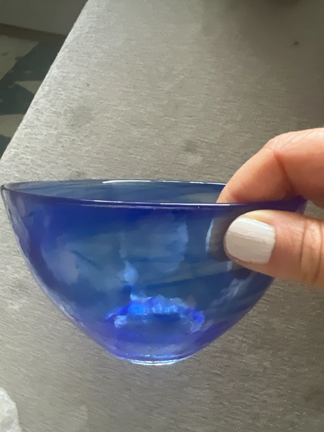 Set of 6 Blue Swirl Glass Bowls - photo 3