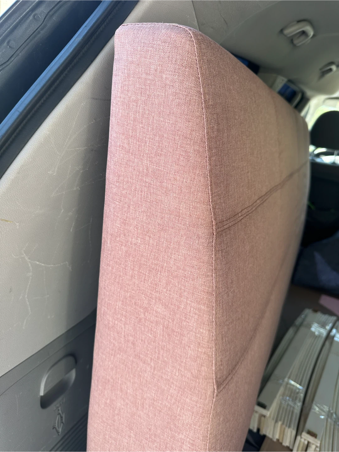 Fabric Queen bed frame *Like new *Free delivery - photo 3