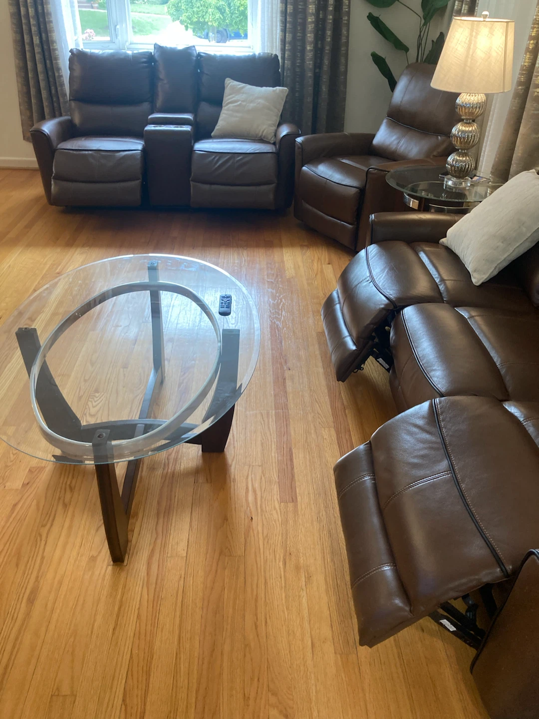Sofa loveseat and chair brown leather recliners - photo 4