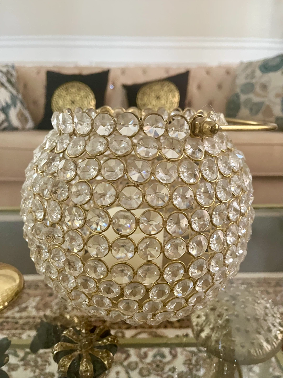 Gold Crystal Candle Holders - photo 2