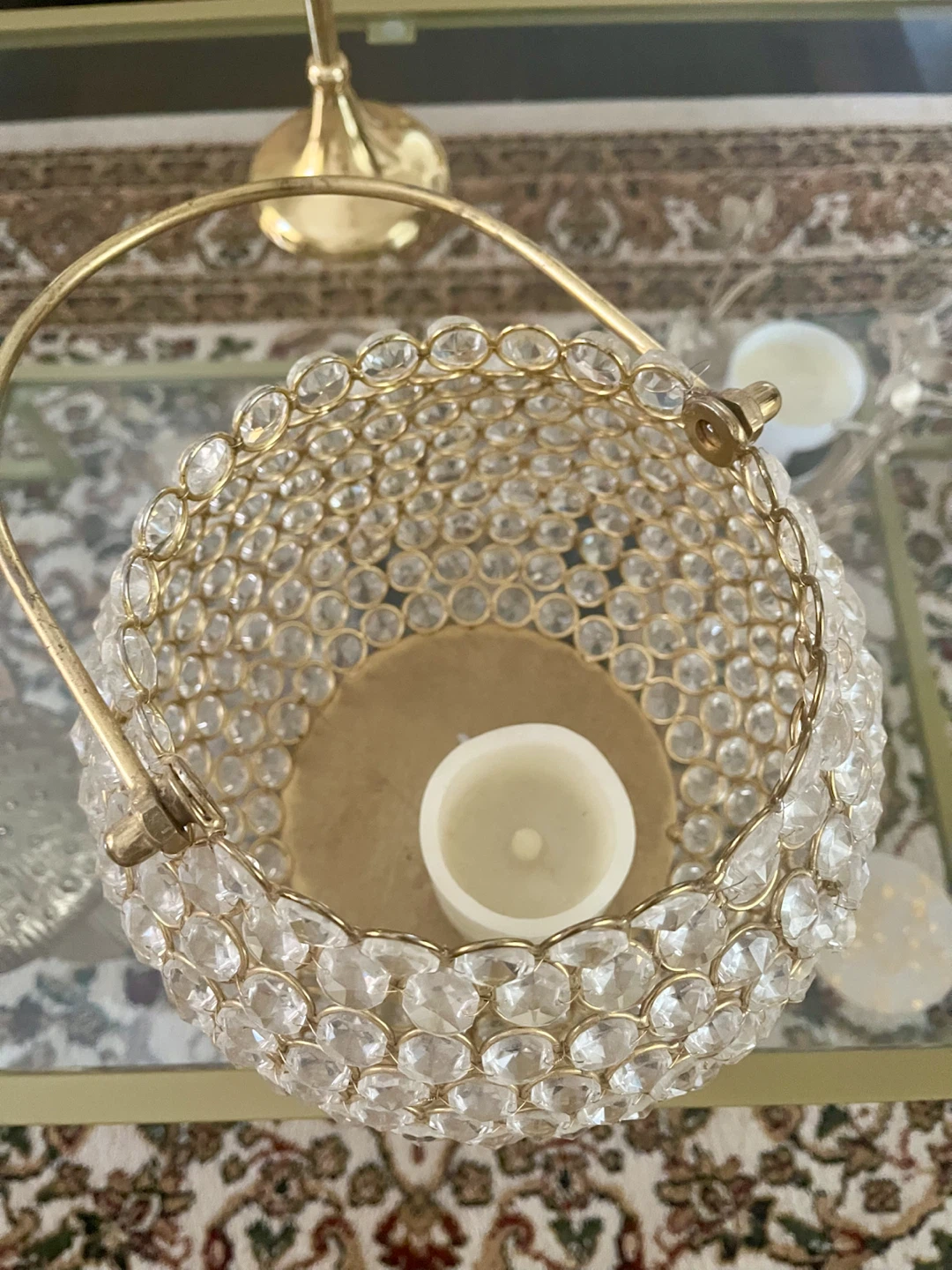 Gold Crystal Candle Holders - photo 4