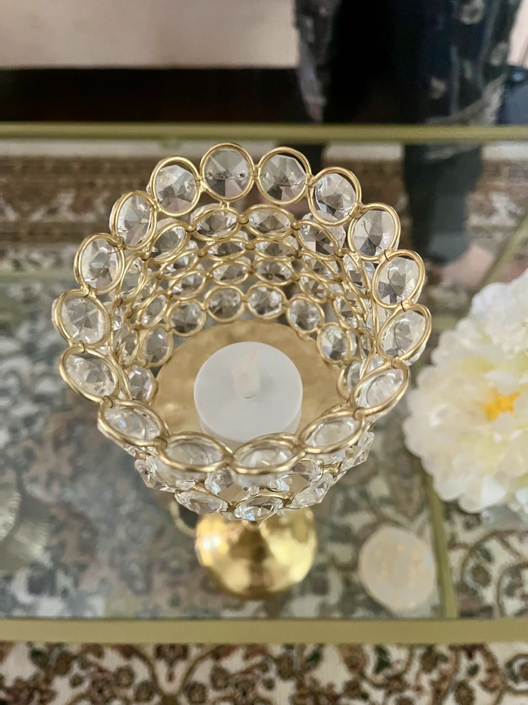 Gold Crystal Candle Holders - photo 5